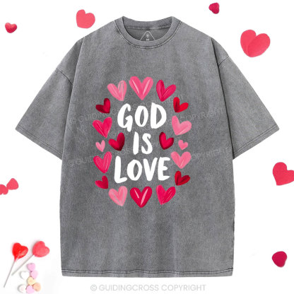 God Is Love Christian Washed T-Shirt 