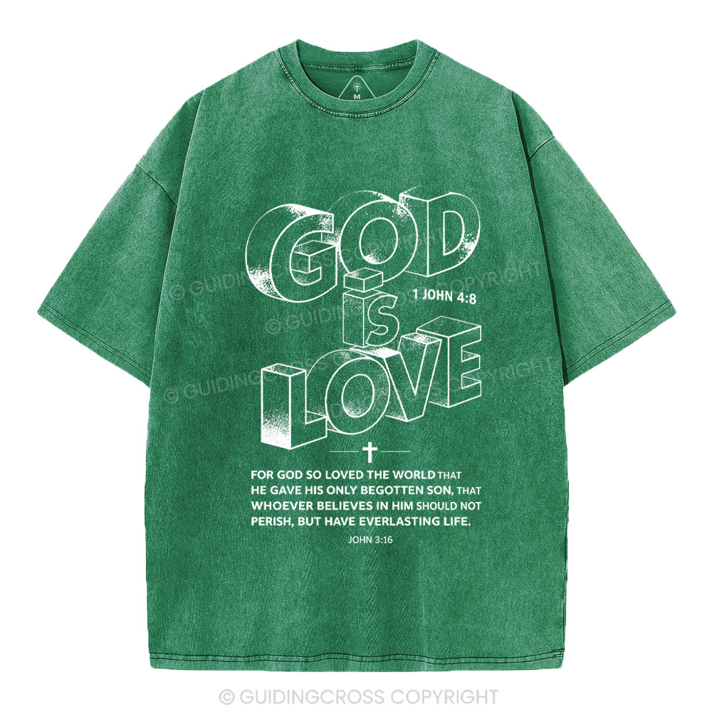 God Is Love Christian Washed T-Shirt