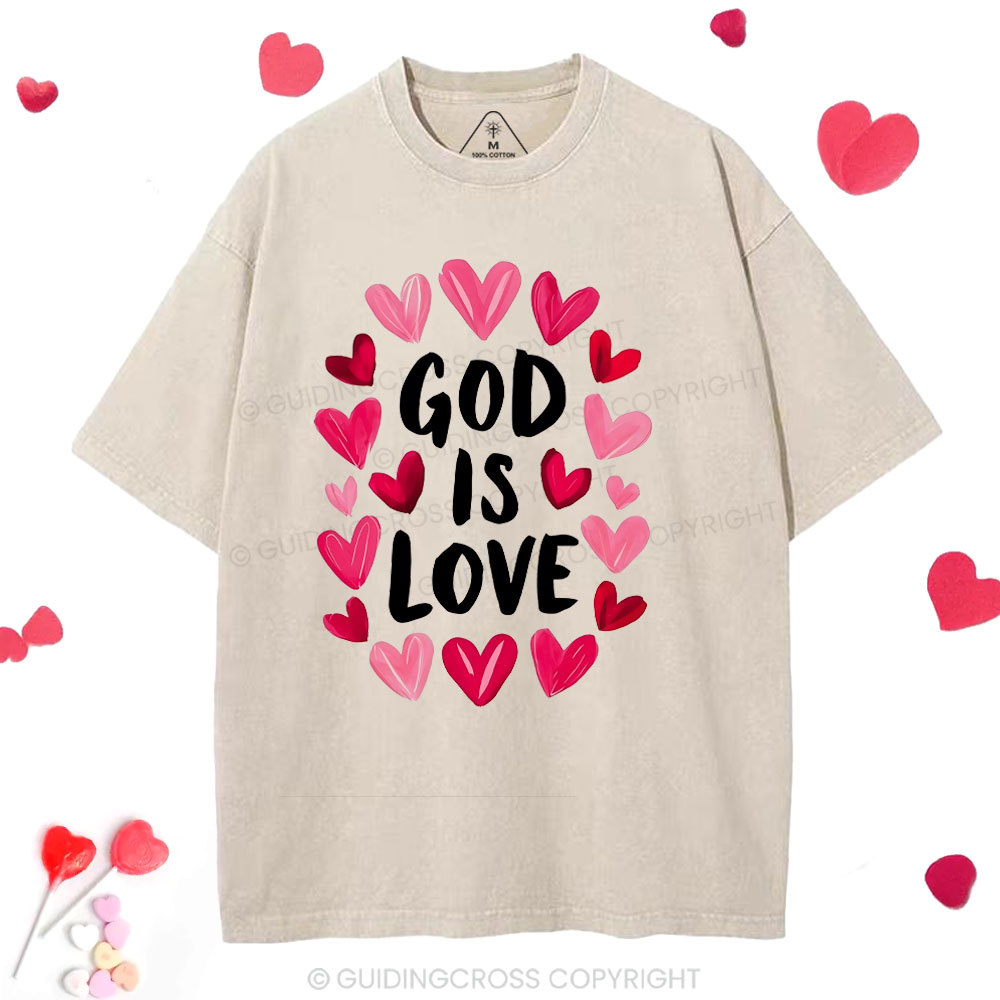 God Is Love Christian Washed T-Shirt 