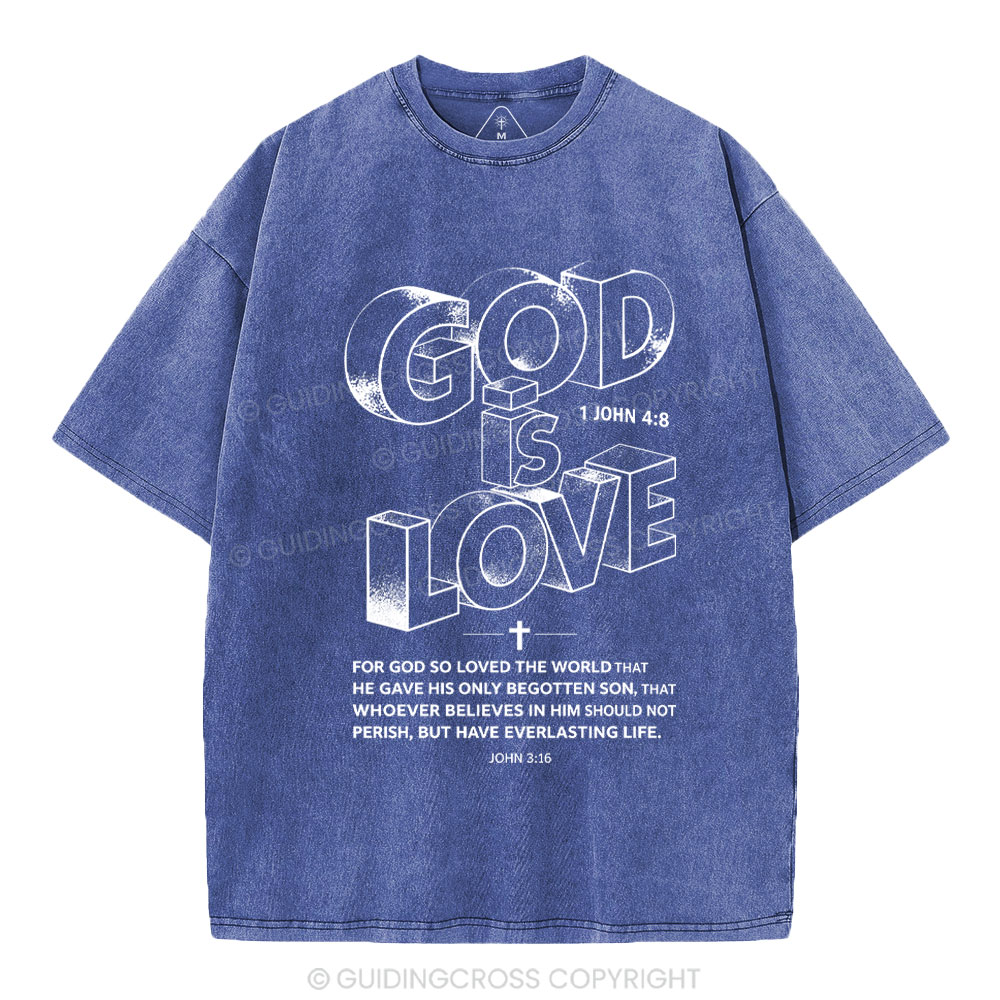 God Is Love Christian Washed T-Shirt