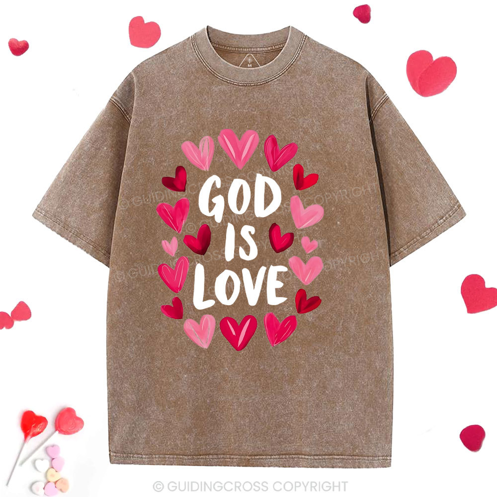 God Is Love Christian Washed T-Shirt 