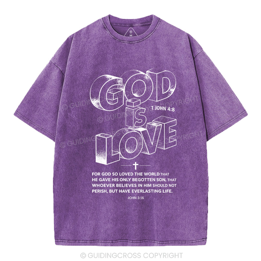 God Is Love Christian Washed T-Shirt