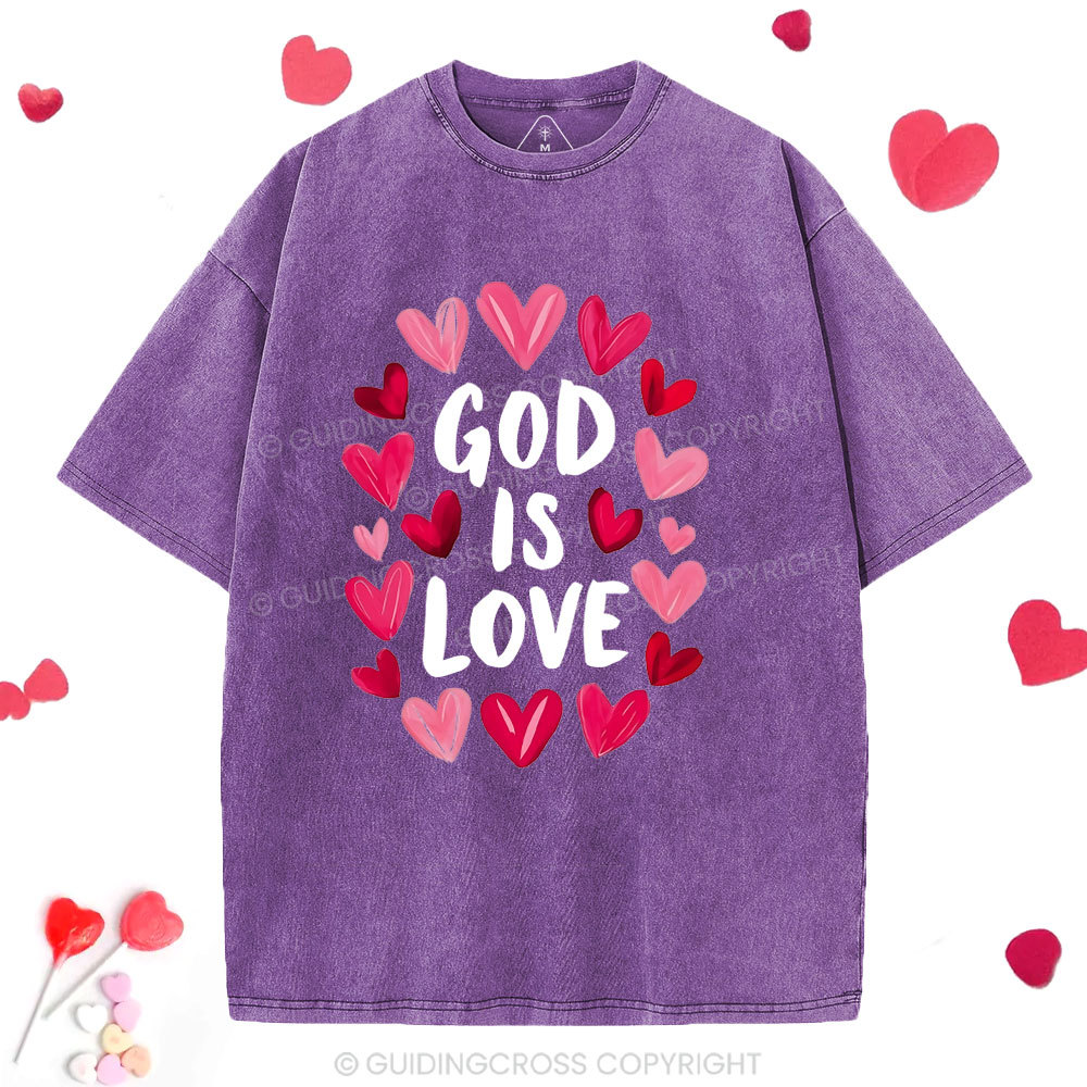 God Is Love Christian Washed T-Shirt 