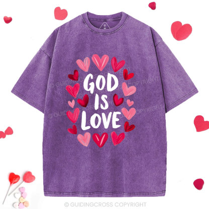 God Is Love Christian Washed T-Shirt 