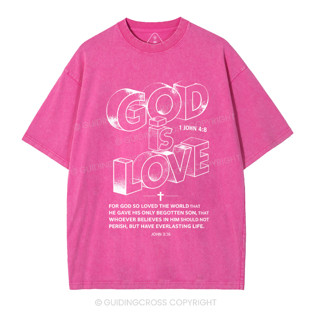 God Is Love Christian Washed T-Shirt