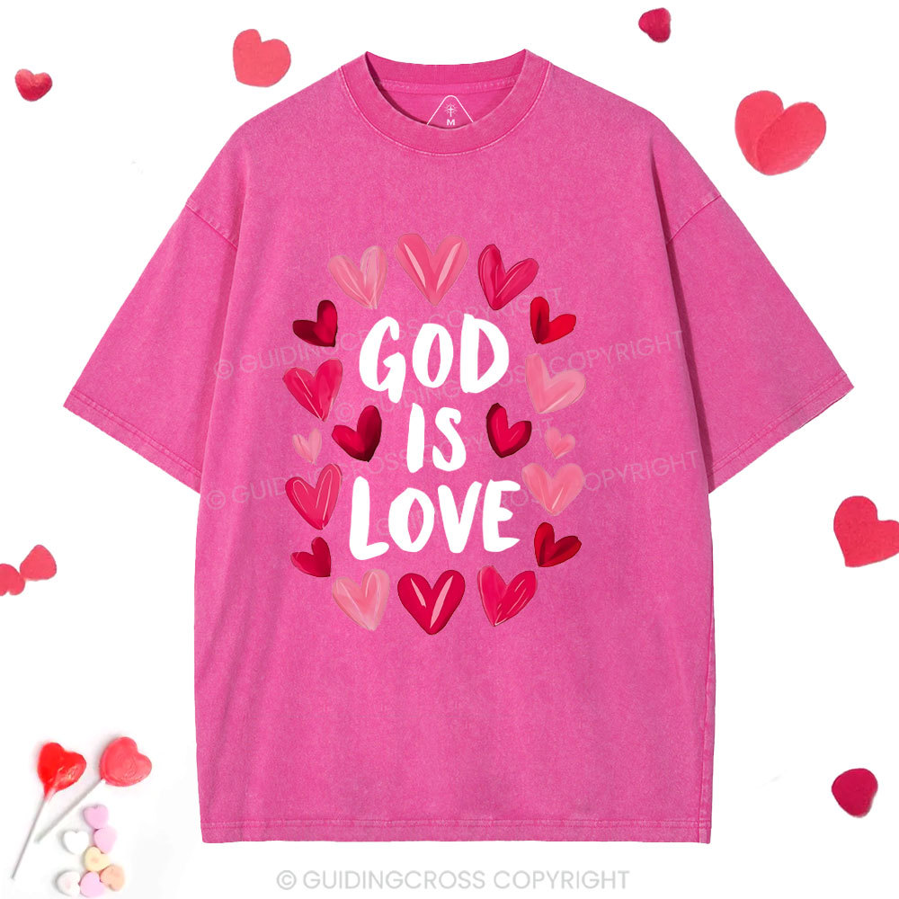 God Is Love Christian Washed T-Shirt 
