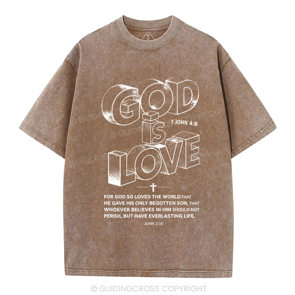 God Is Love Christian Washed T-Shirt