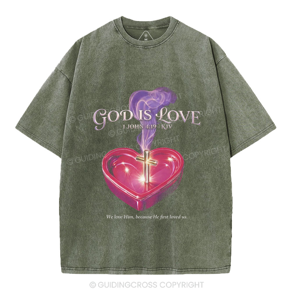 God Is Love Christian Washed T-Shirt