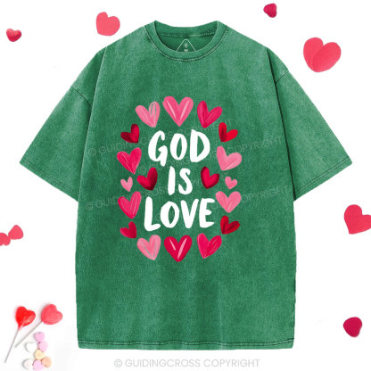God Is Love Christian Washed T-Shirt 