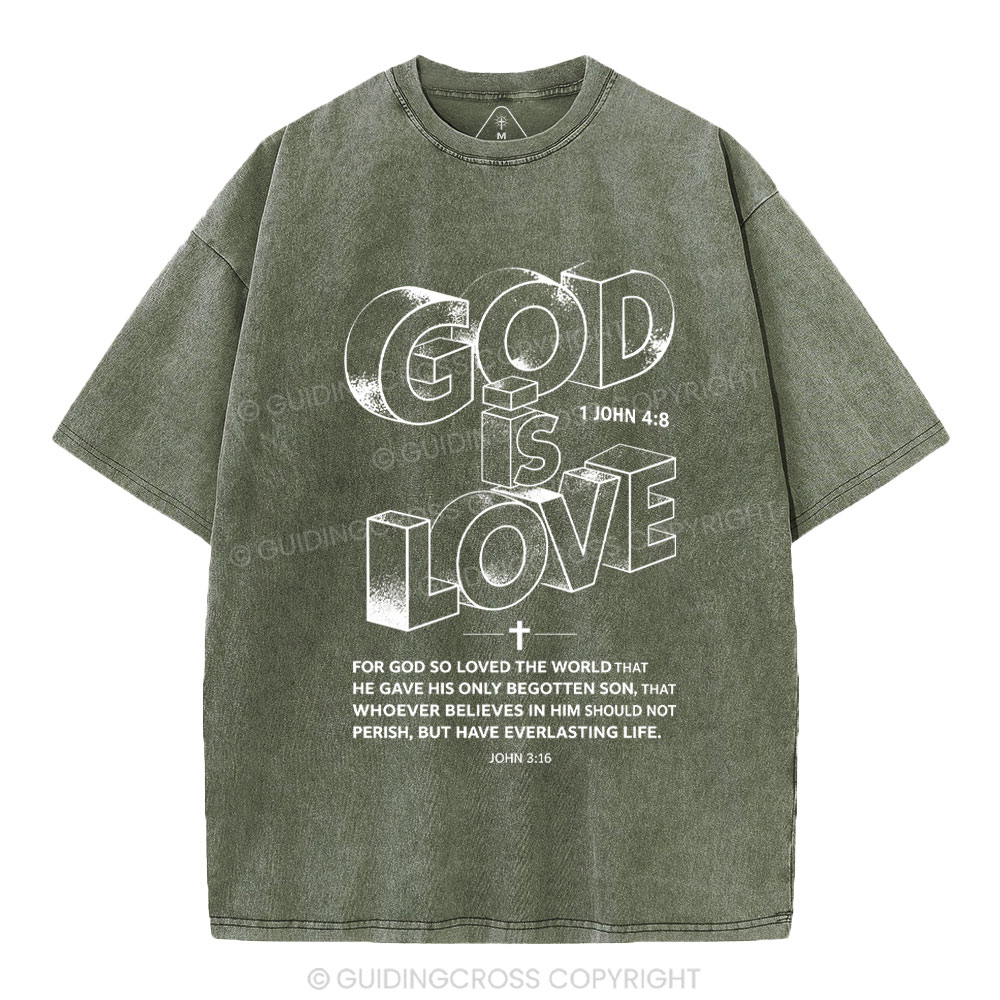 God Is Love Christian Washed T-Shirt