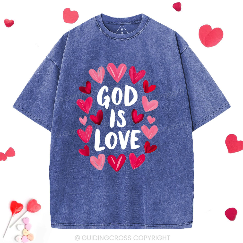 God Is Love Christian Washed T-Shirt 