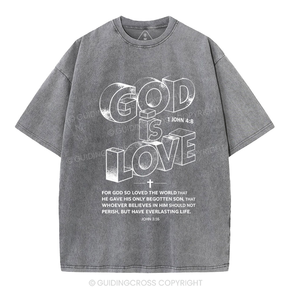God Is Love Christian Washed T-Shirt
