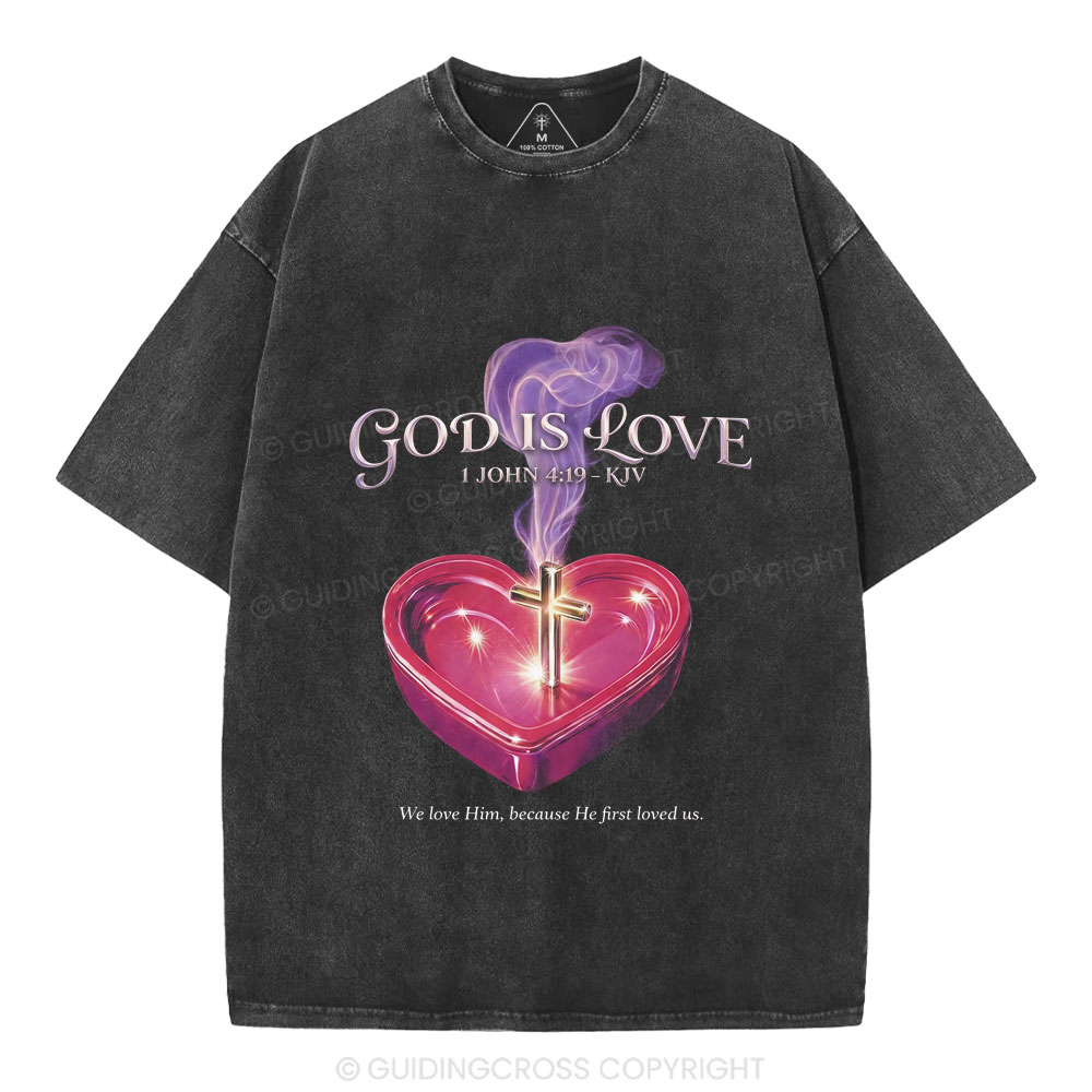 God Is Love Christian Washed T-Shirt