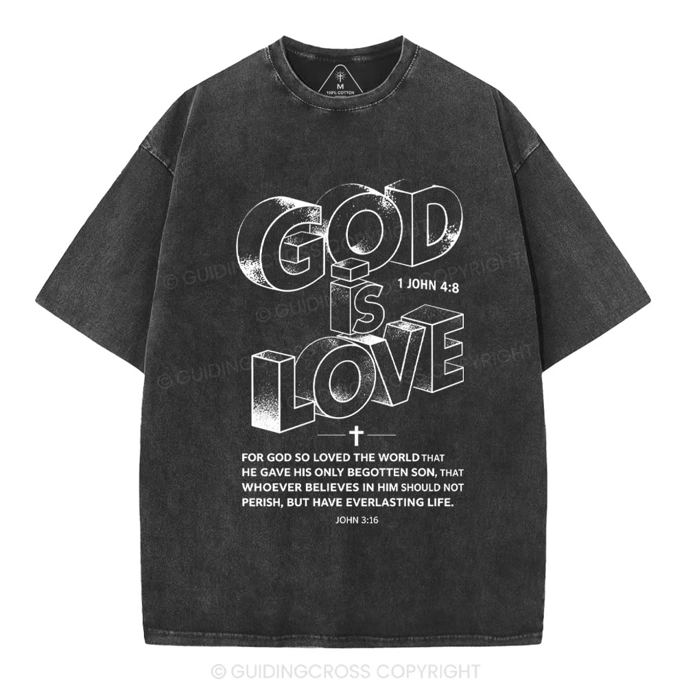 God Is Love Christian Washed T-Shirt