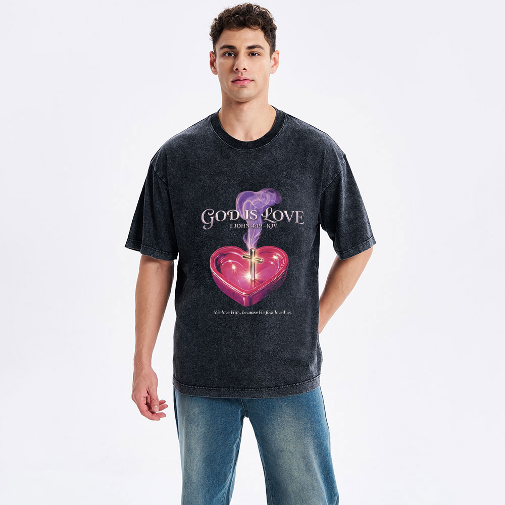 God Is Love Christian Washed T-Shirt