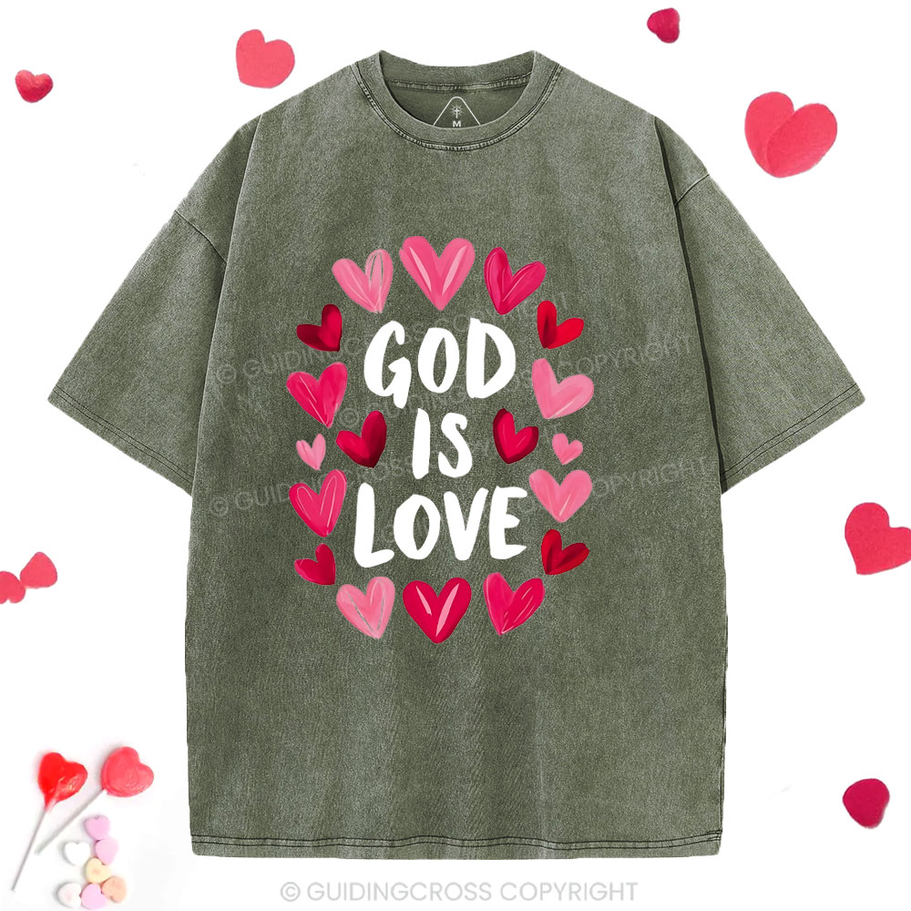 God Is Love Christian Washed T-Shirt 