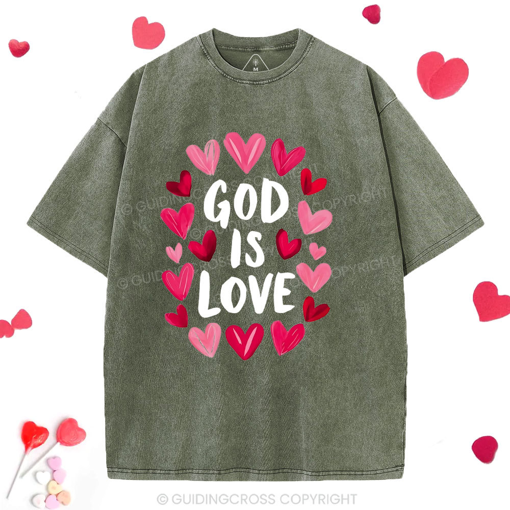 God Is Love Christian Washed T-Shirt 