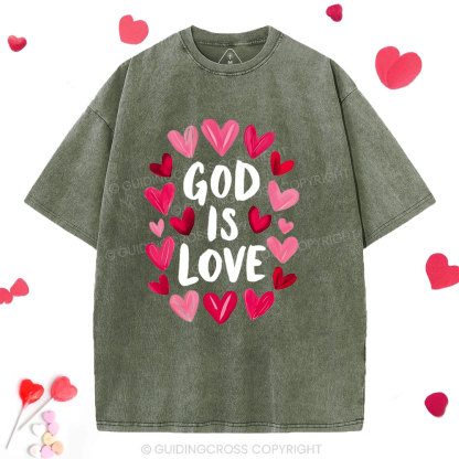 God Is Love Christian Washed T-Shirt 