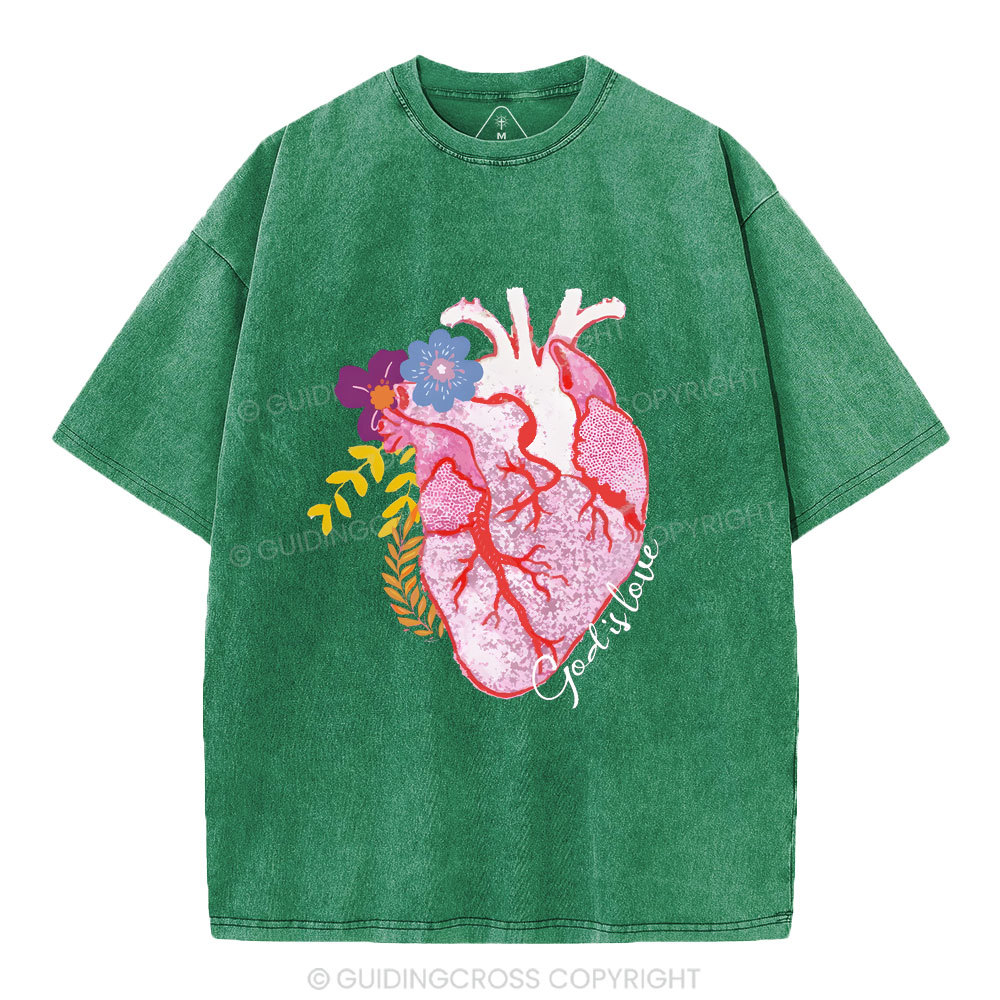 God Is Love  Christian Washed T-Shirt