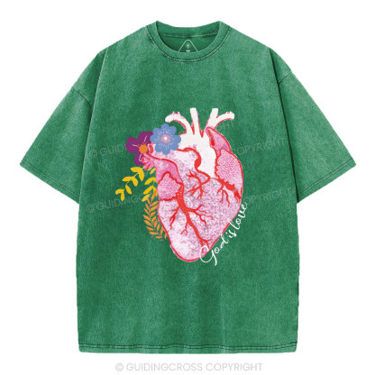 God Is Love  Christian Washed T-Shirt
