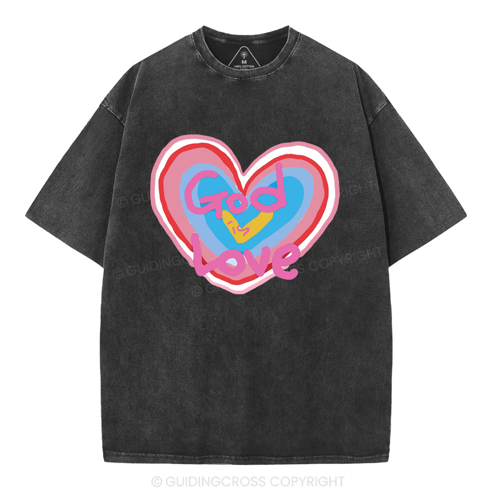 God Is Love  Christian Washed T-Shirt