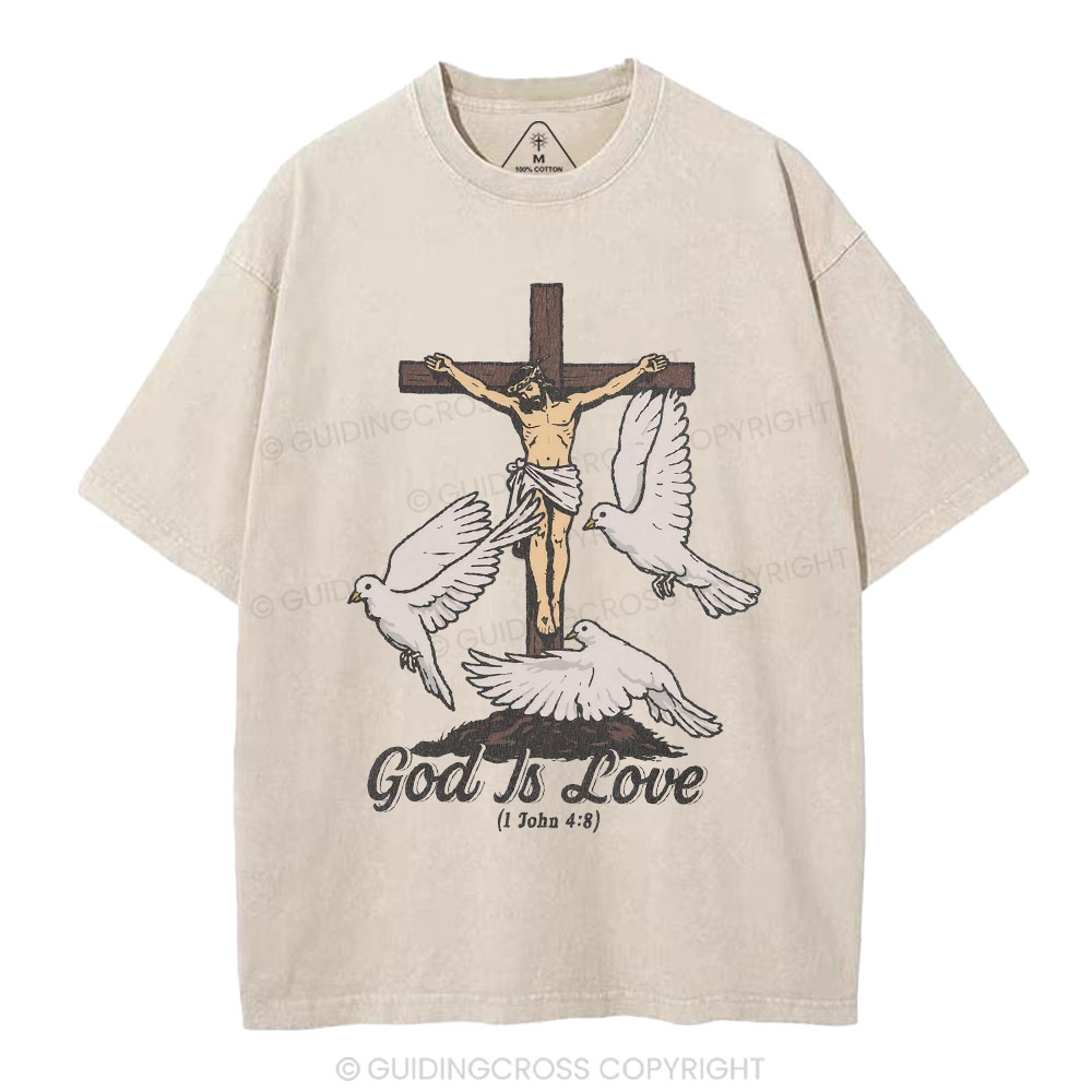 God Is Love Christian Washed T-Shirt