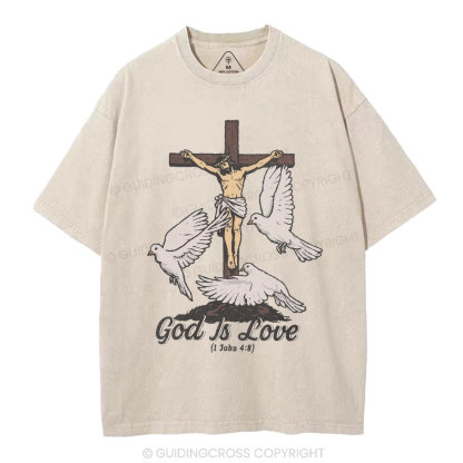 God Is Love Christian Washed T-Shirt