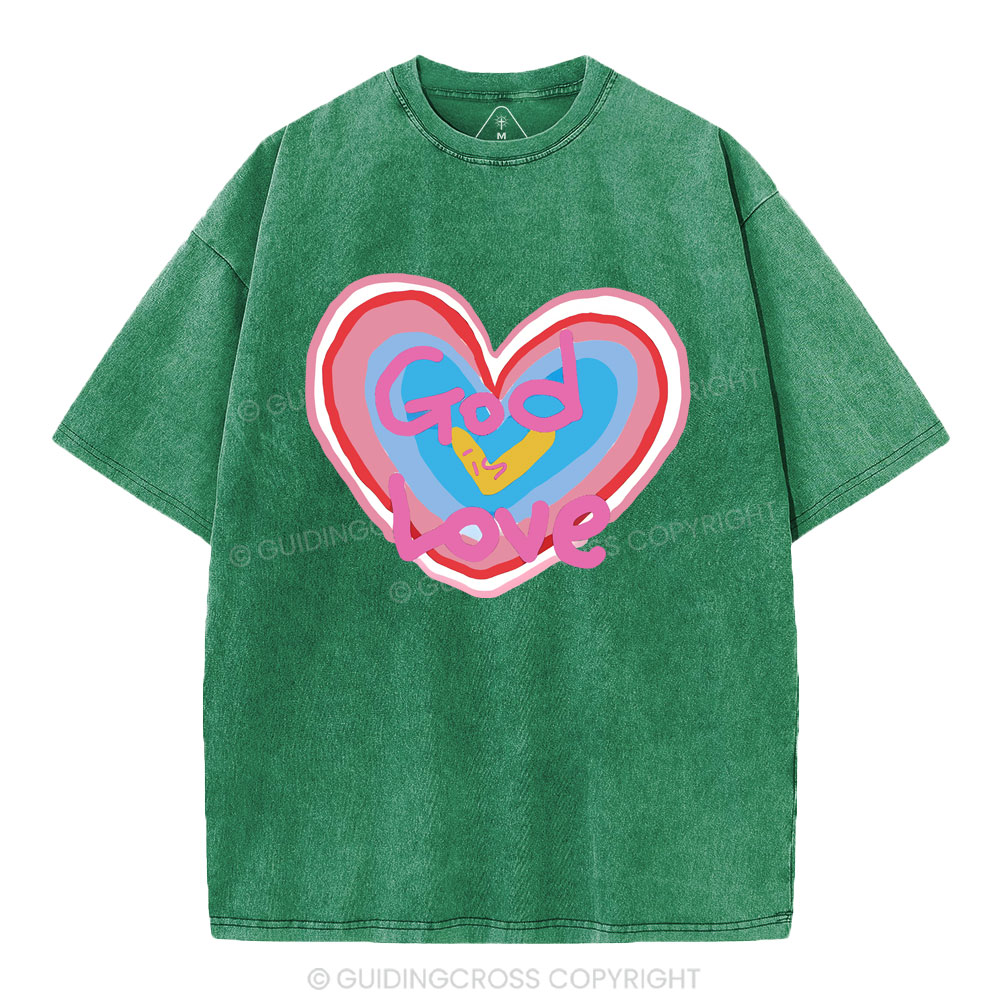 God Is Love  Christian Washed T-Shirt