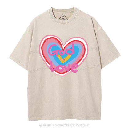 God Is Love  Christian Washed T-Shirt