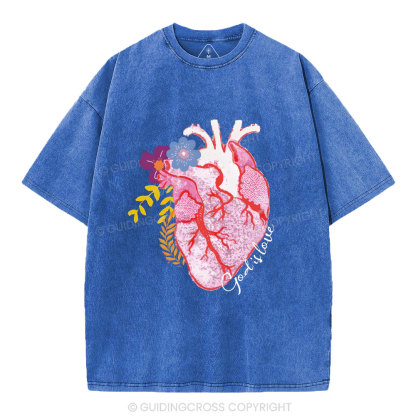 God Is Love  Christian Washed T-Shirt