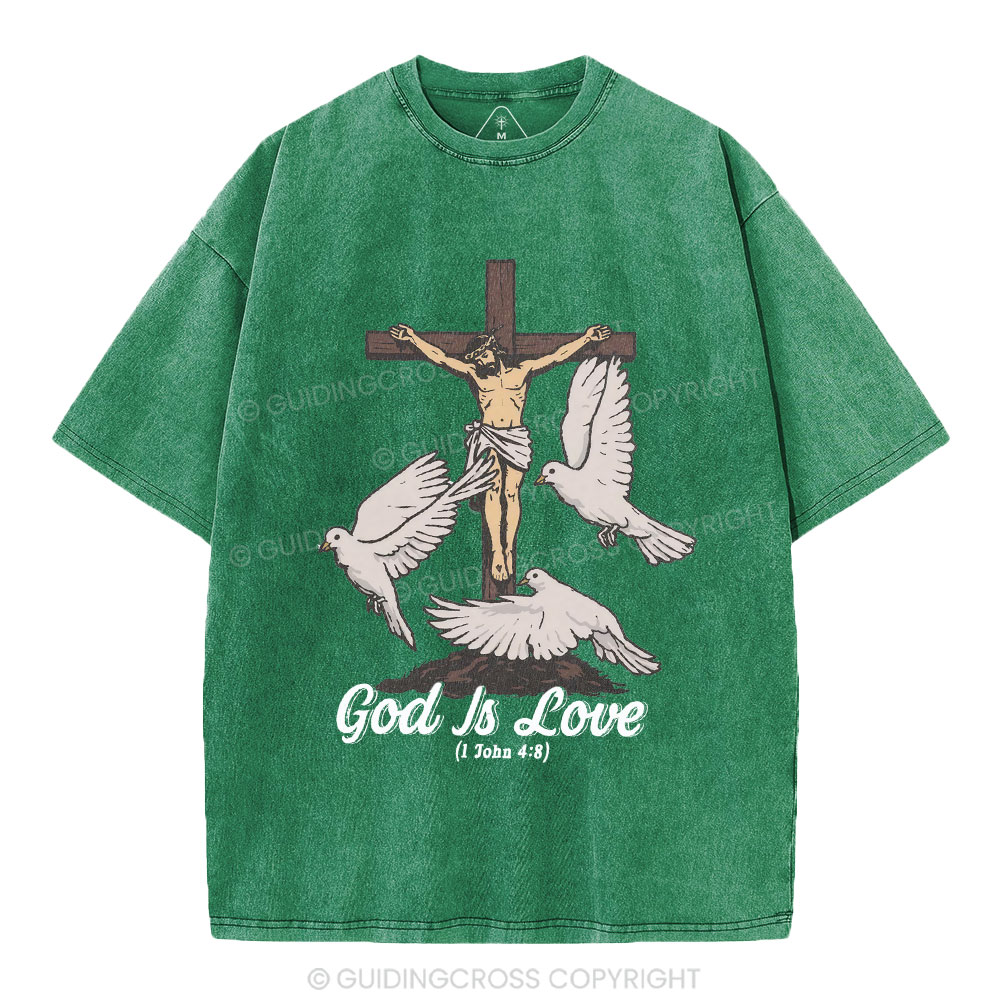 God Is Love Christian Washed T-Shirt