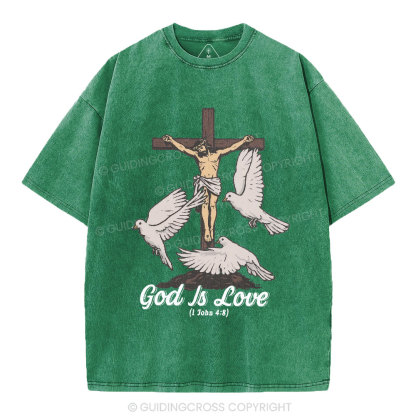 God Is Love Christian Washed T-Shirt