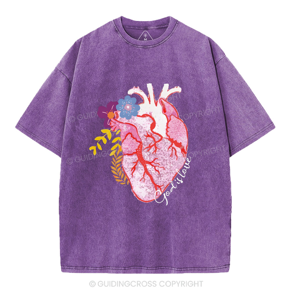 God Is Love  Christian Washed T-Shirt