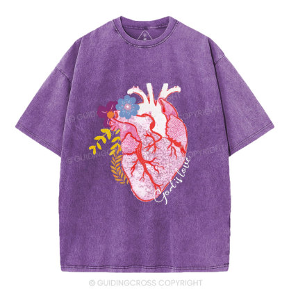 God Is Love  Christian Washed T-Shirt