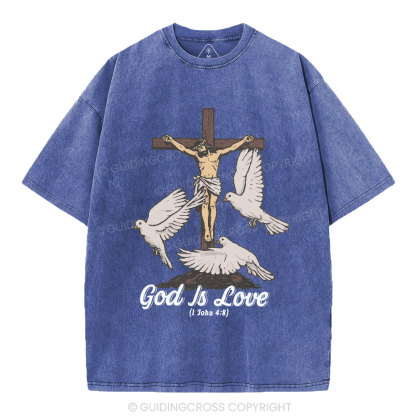 God Is Love Christian Washed T-Shirt