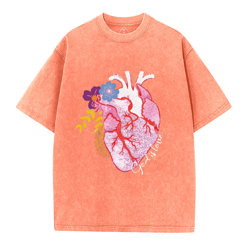 God Is Love  Christian Washed T-Shirt