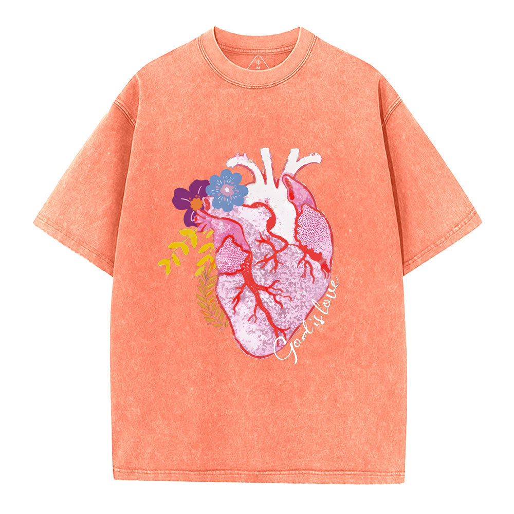 God Is Love  Christian Washed T-Shirt