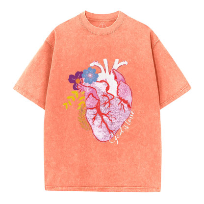 God Is Love  Christian Washed T-Shirt