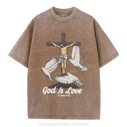 God Is Love Christian Washed T-Shirt