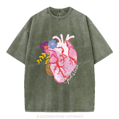 God Is Love  Christian Washed T-Shirt