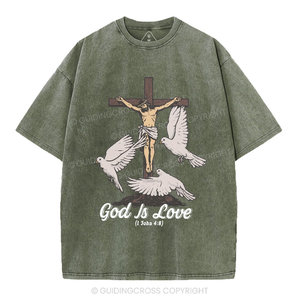 God Is Love Christian Washed T-Shirt