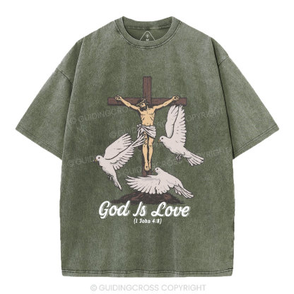 God Is Love Christian Washed T-Shirt