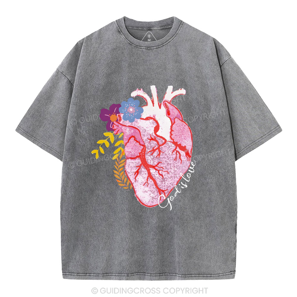 God Is Love  Christian Washed T-Shirt