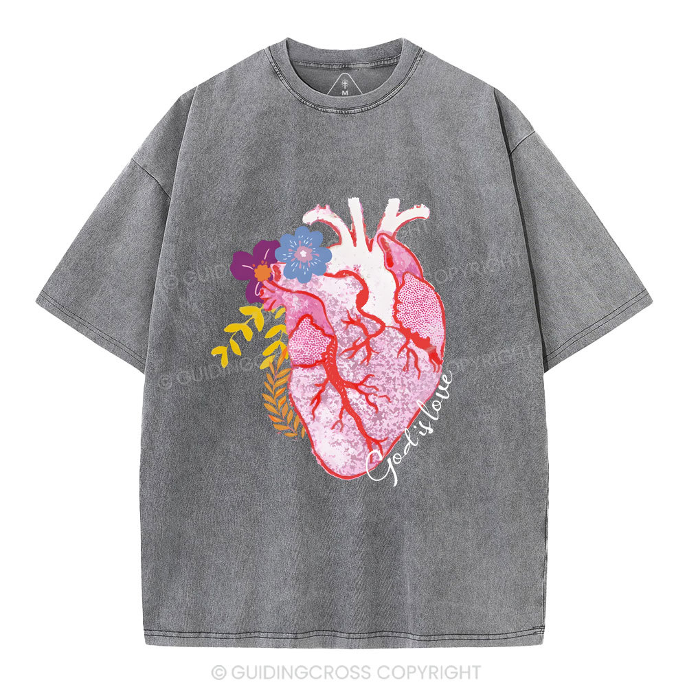 God Is Love  Christian Washed T-Shirt