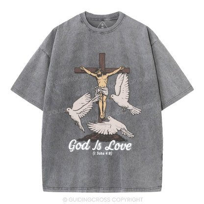God Is Love Christian Washed T-Shirt
