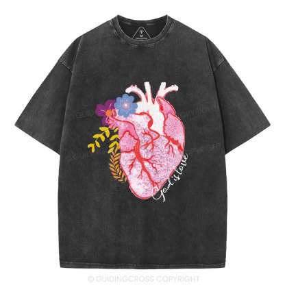 God Is Love  Christian Washed T-Shirt