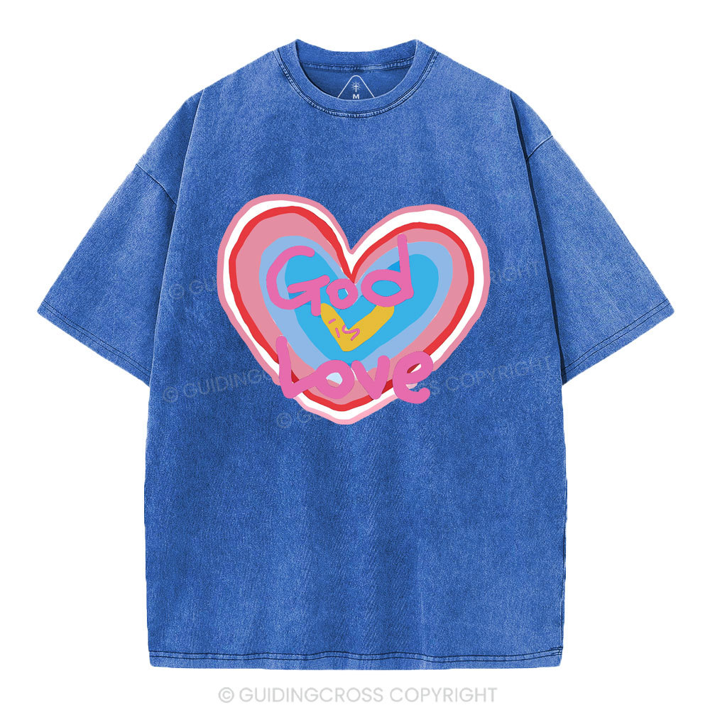 God Is Love  Christian Washed T-Shirt