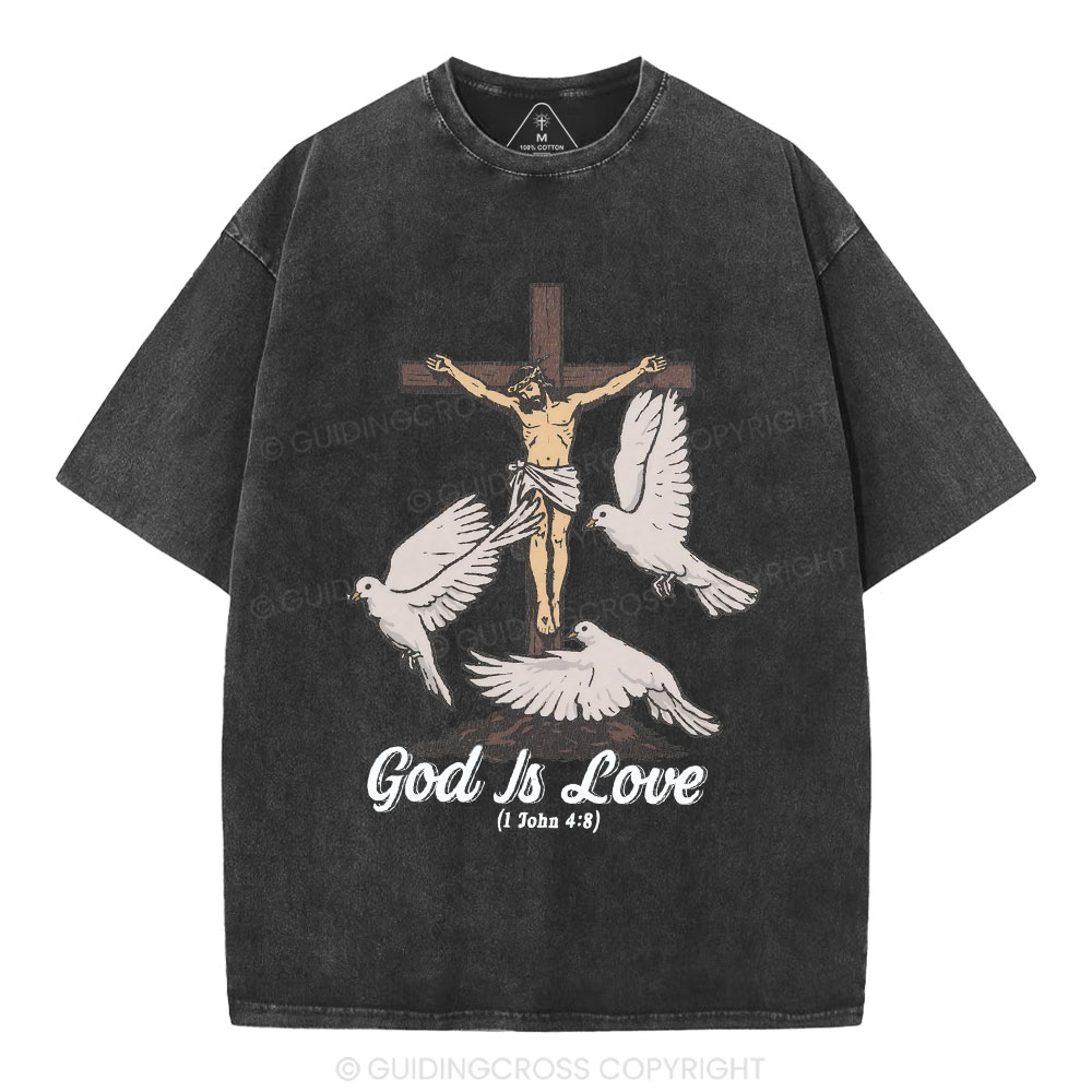 God Is Love Christian Washed T-Shirt