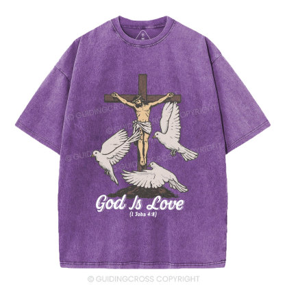 God Is Love Christian Washed T-Shirt