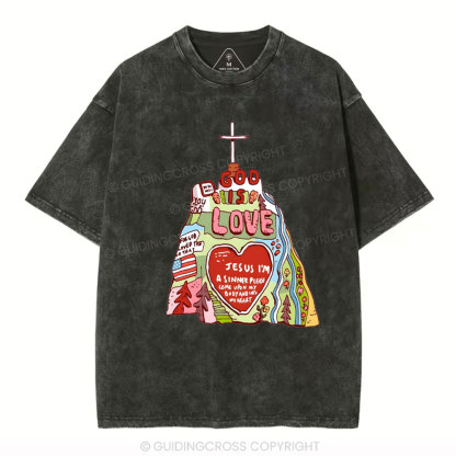 God Is Love  Christian washed T-Shirt